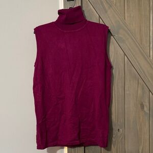 Cielo Sleeveless Fuchsia Turtleneck Top